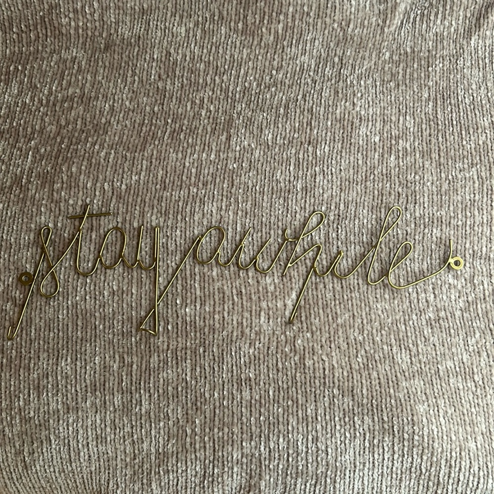 Stay Awhile Gold Sign and Hooks